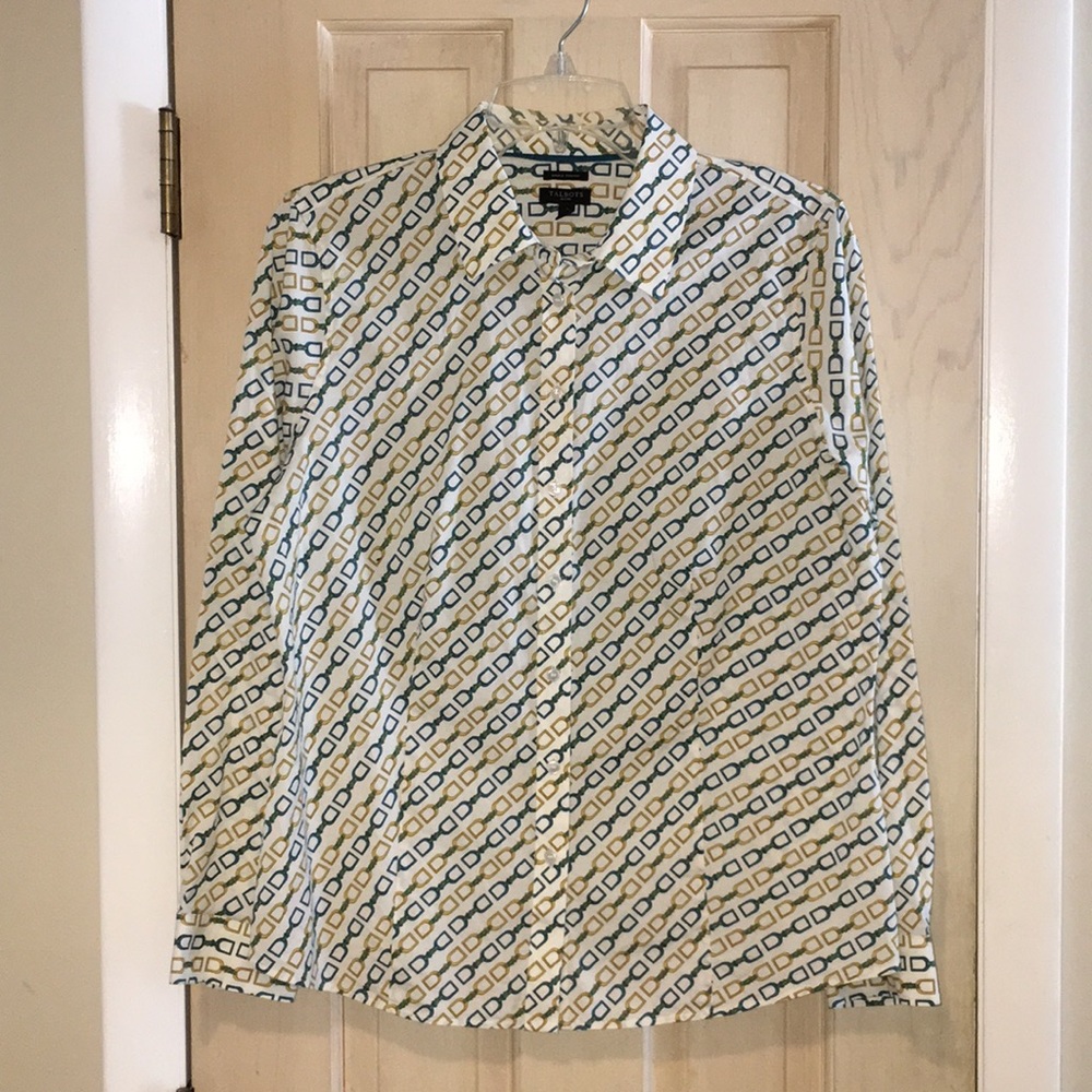Talbots | Buckle Printed Button Down Blouse - image 1